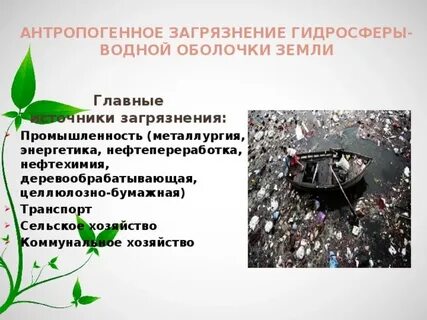 Загрязнение водной оболочки земли