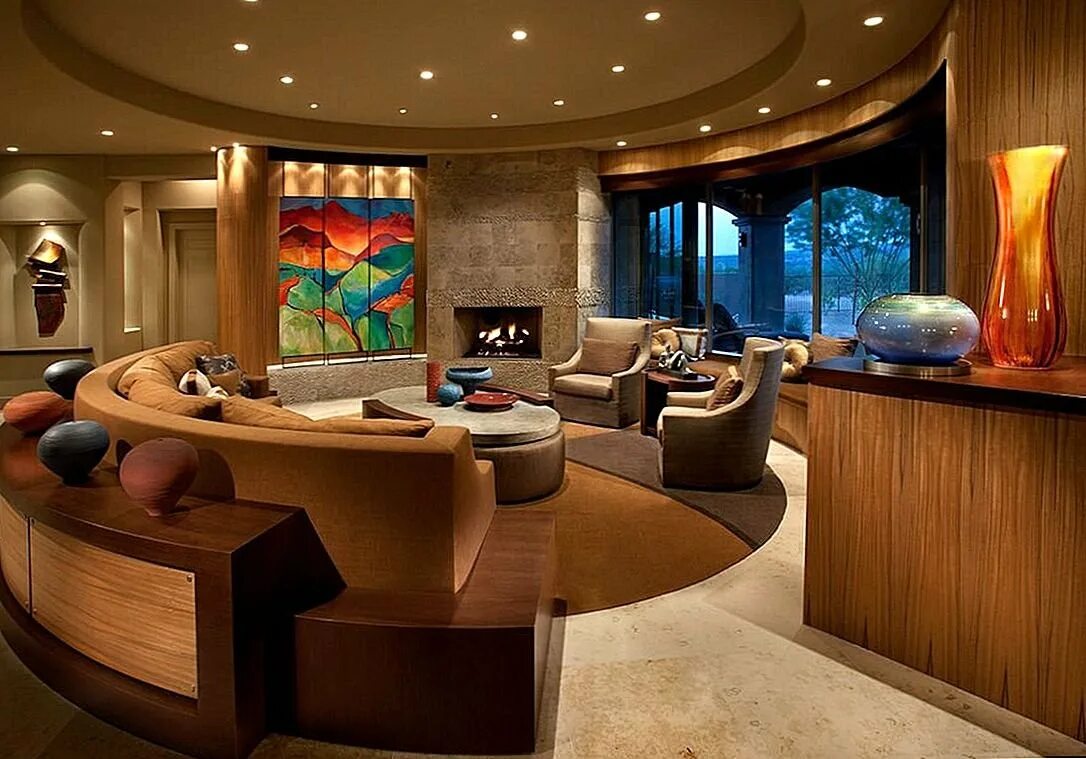 Круглые формы дизайна. Интерьер жилой комнаты. Нестандартные кухни. Круглая кухня. Круглое окно в интерьере.