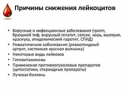 Снижены лейкоциты что это