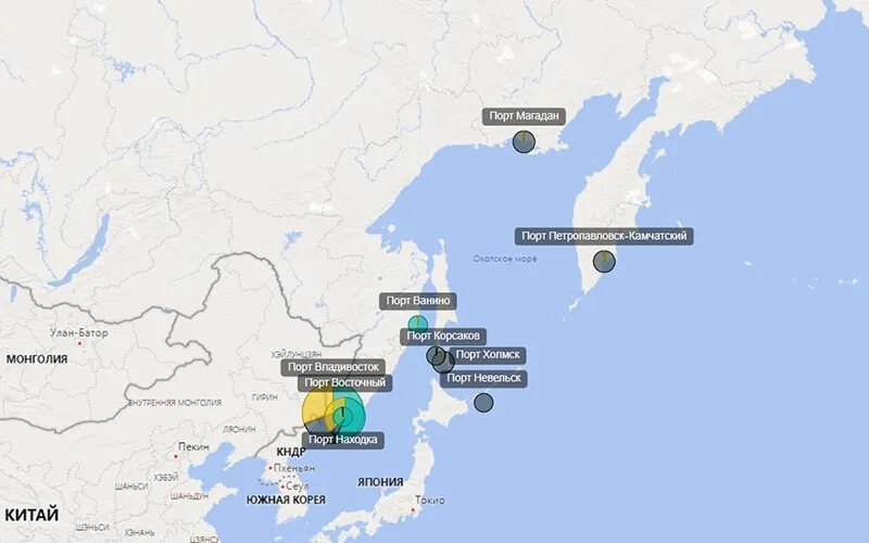 Крупнейшие порты дальневосточного морского