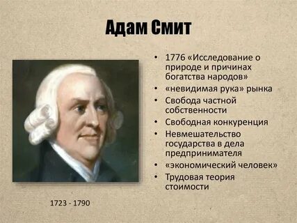 Основные теории экономики адама смита