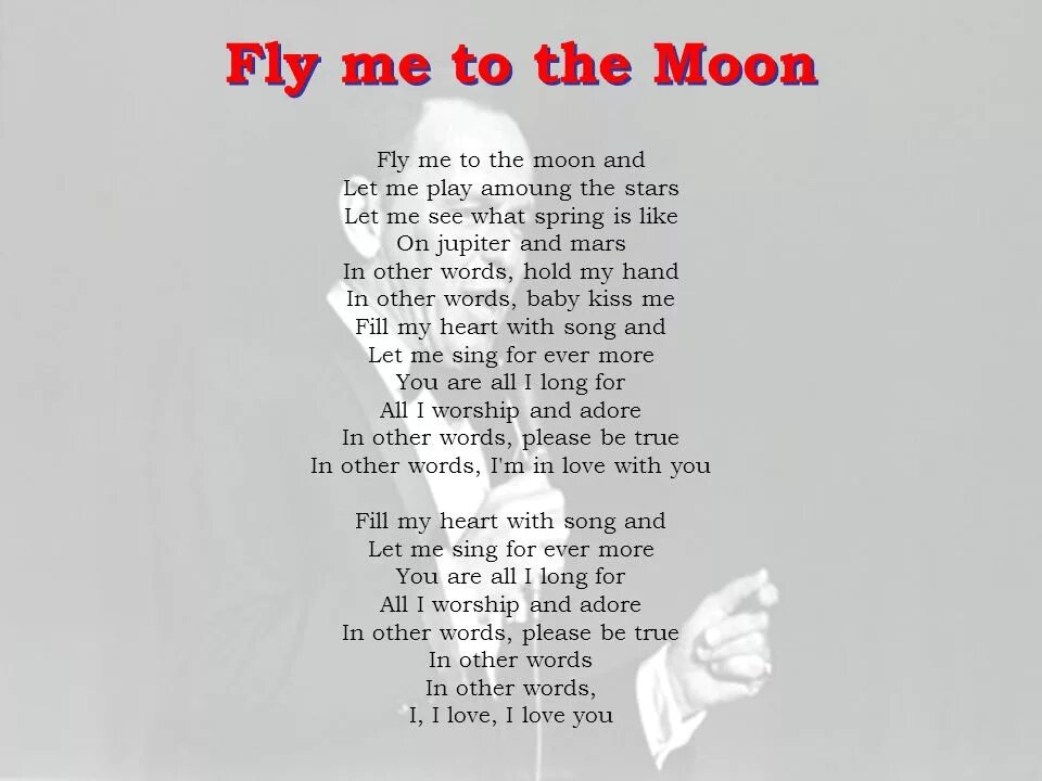 Лов лов лов песня на английском. Слова песни i Love you. I Love you Baby текст. Слова песни Fly to the Moon. Слова песни Fly me to the Moon.