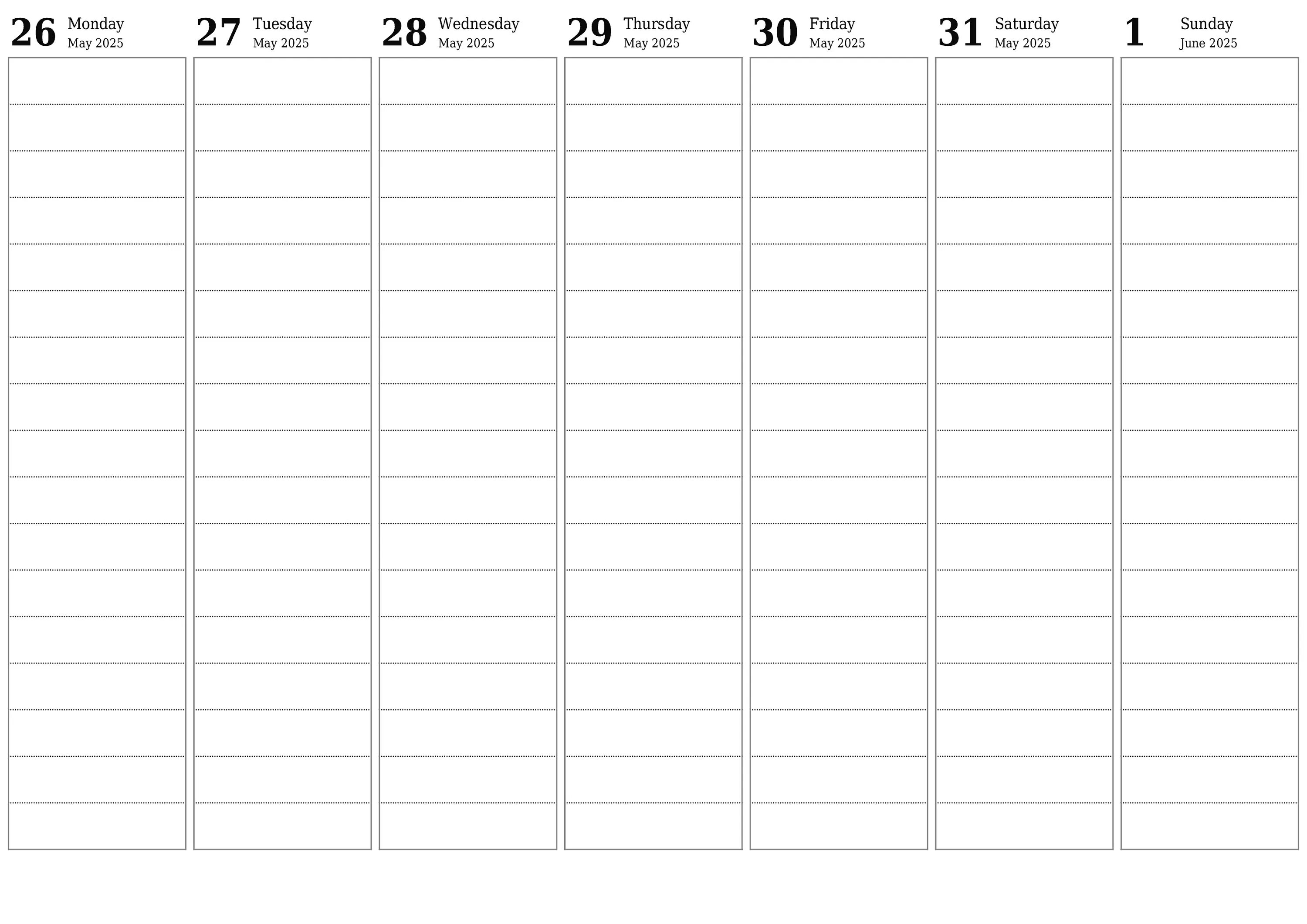 Printable Blank Calendar Planner A4, A5 and A3, PDF and PNG January 2022 - 7cale