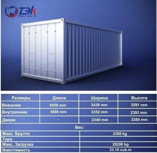 габариты 40 фут контейнера high cube.