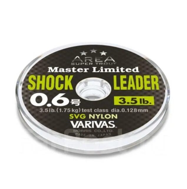 Varivas Trout Shock leader Fluorocarbon 0.8. Varivas nylon super Trout Advance extreme Shock leader 30m. Varivas big Trout Shock leader VSP Fluorocarbon 30m. Varivas Shock leader 20lb. Master limited