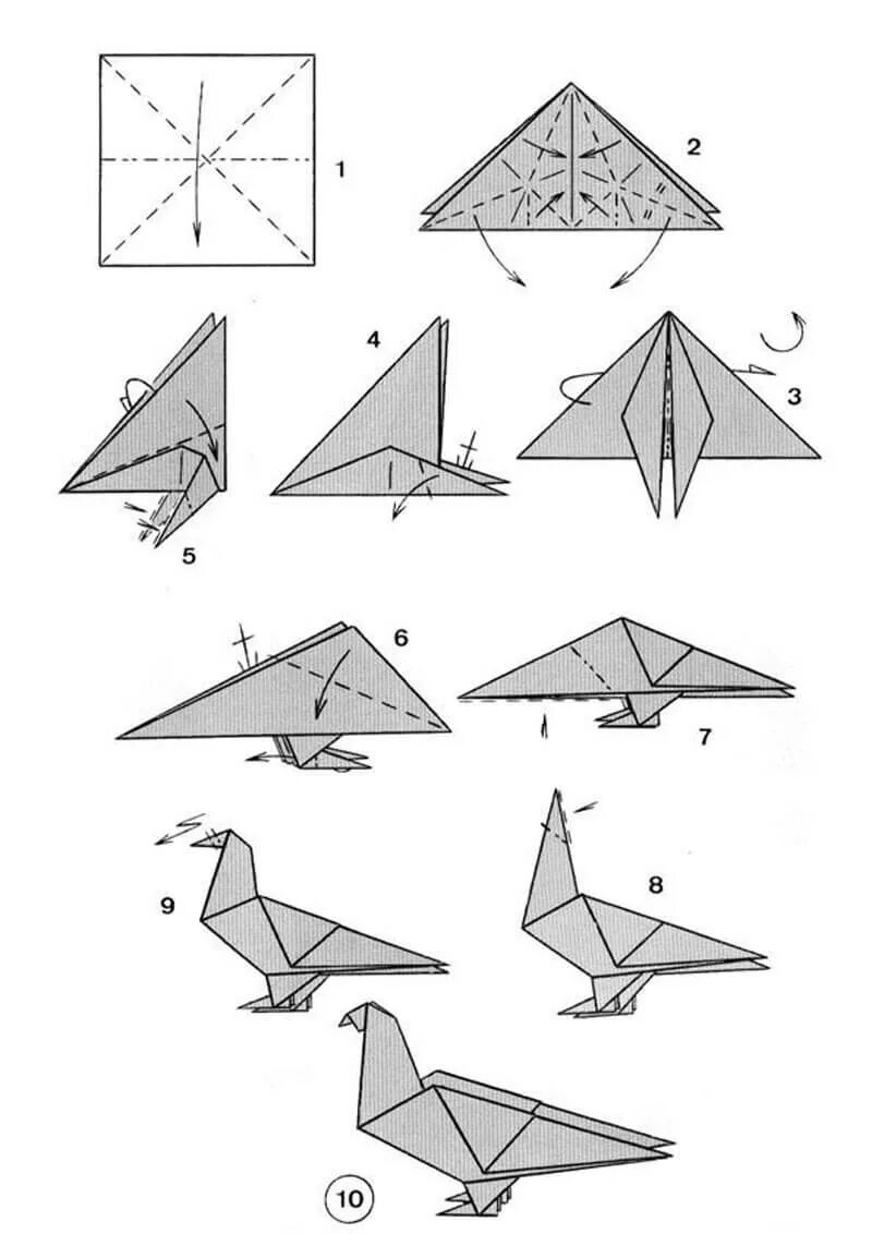 Птица из бумаги поэтапно. Голубь из бумаги оригами пошагово для детей. Оригами из бумаги голубь пошаговая схема для детей. Оригами голубь из бумаги пошаговой инструкции для детей. Как сложить голубя из бумаги пошаговая инструкция.