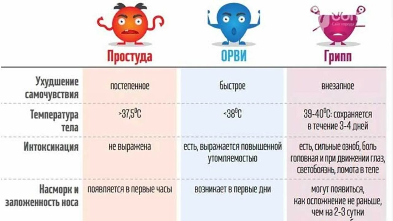 Как отличить простуду от вируса