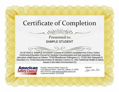 Certificate example