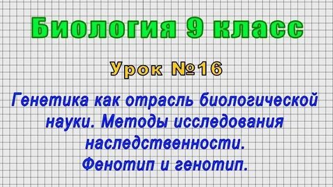 Генетика как отрасль биологической науки