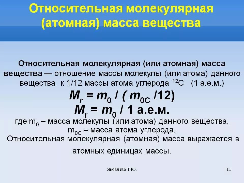 Как изменяется масса вещества