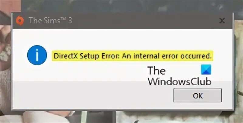 Произошла внутренняя ошибка directx. Произошла внутренняя ошибка directx
