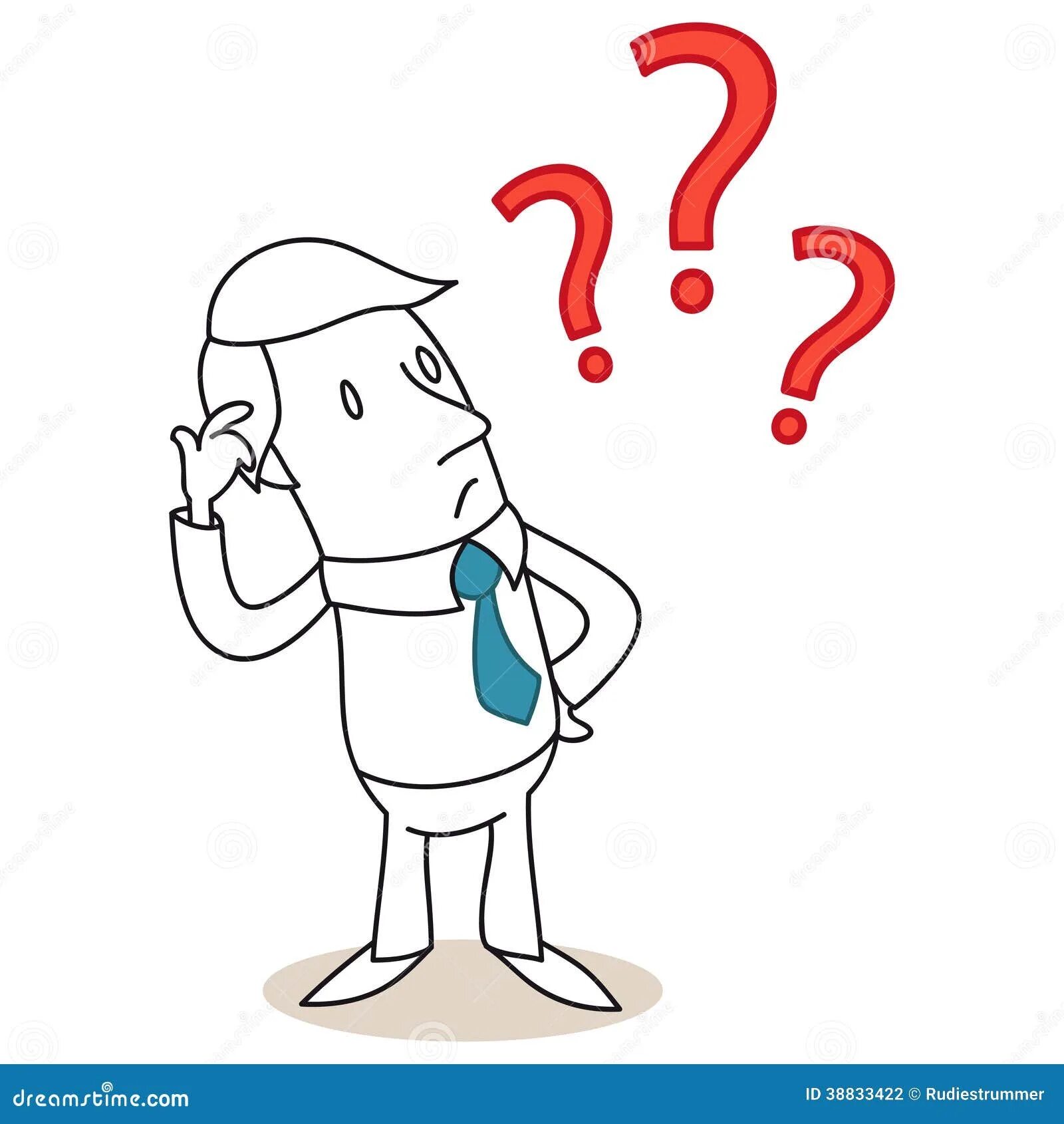Businessman Scratching Head, Question Marks Stock Vector - Illustration of irrit