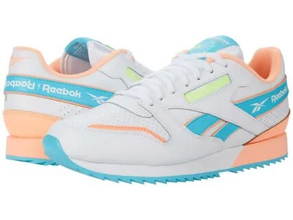 Кроссовки/Кеды (Оригинал) Reebok Classic Leather Ripple MU White/Neon Blue/Solar