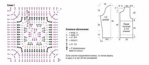 Джемперы крючком со схемами