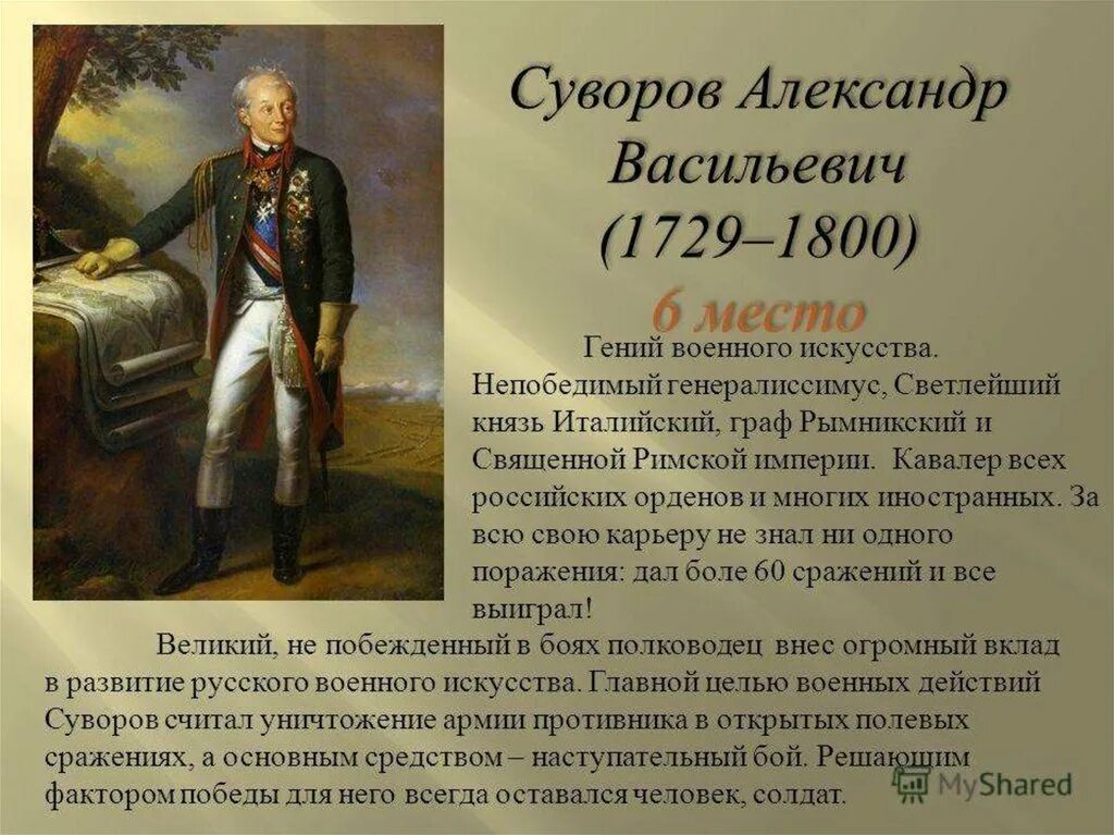 Биография Суворова. Суворов окружающий мир 4 класс сообщение кратко