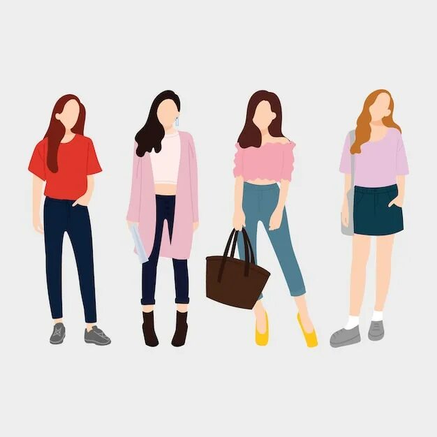 Flat women. Девушка в стиле Flat. Иллюстрации Flat Fashion. Девочка флэт. Рисунок плоской девушки.