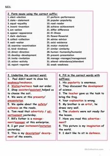 Form nouns using suffixes
