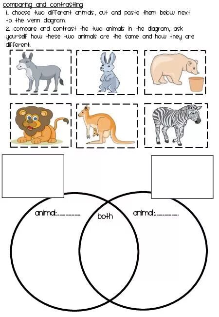 Compare animals. Comparing animals Worksheets. Compare animals Worksheets for Kids. Compare and contrast Worksheets. Animals Comparisons Worksheets for Kids.