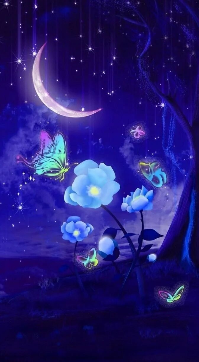 Волшебной ночи красивые. Ночной цветок Луноцвет. Цветы ночью. Сказочные цветы.