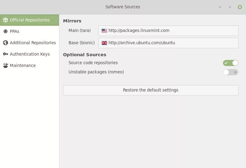 Software sources