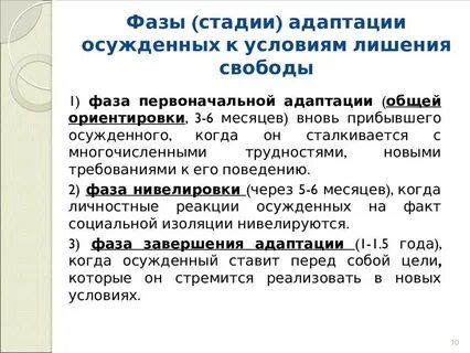 Виды адаптации осужденных