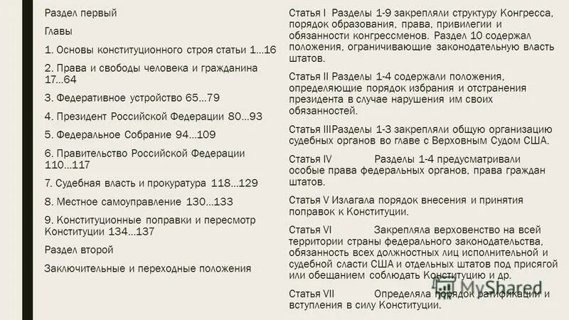 Сравнение Конституции РФ И США. Сравнение Конституции России и Испании. Тест 2 по конституции