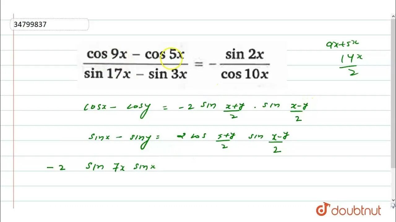 Формулы преобразования cos2x. Cos 10. Cos2x sin5x -2cos.x.. Sin x 5 3 2. Решить уравнение sinx x π
