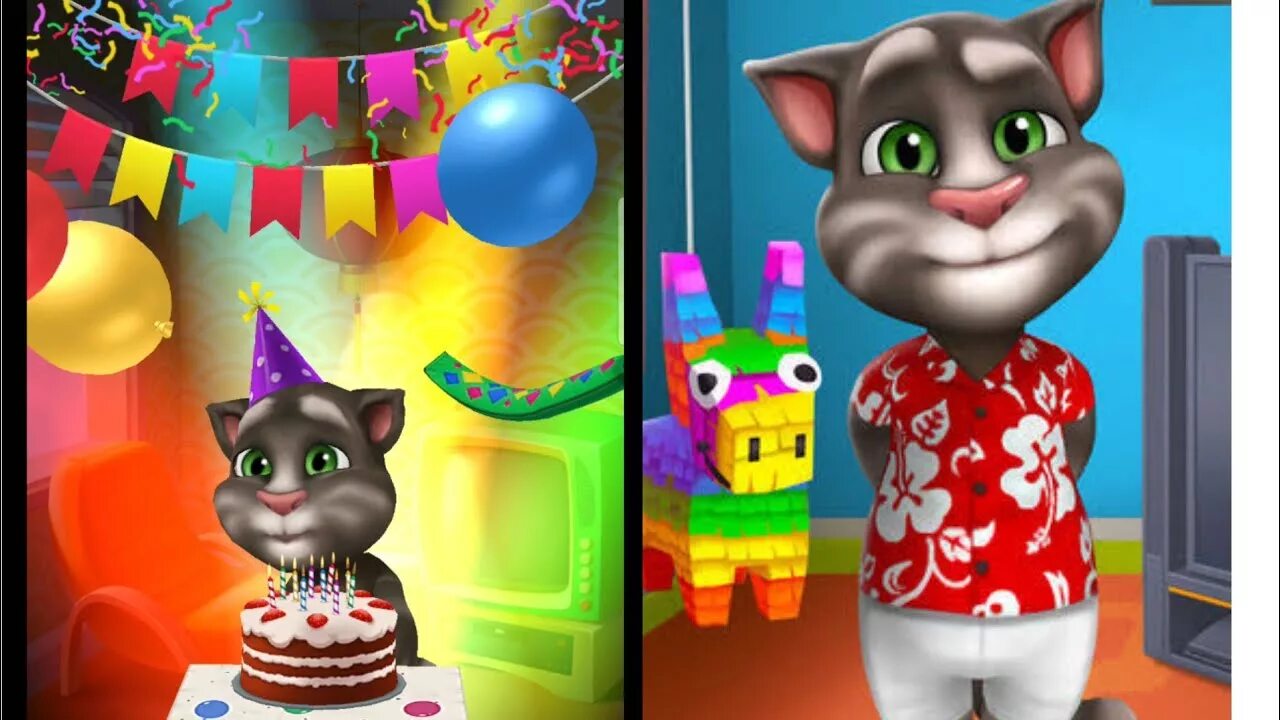 День рождения тома 2. Том с днем рождения. Talking Tom's Birthday. My talking Tom pee.