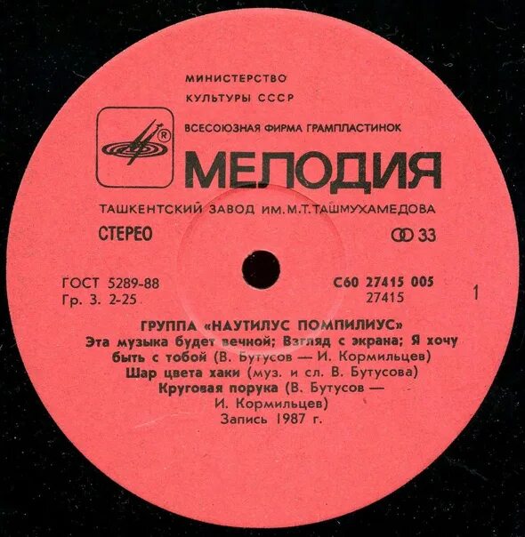 Запись 1987