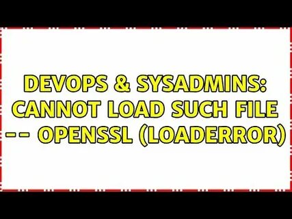 Cannot load such file