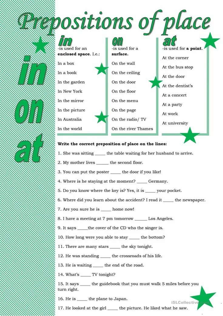 Prepositions elementary