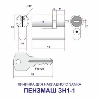 Размеры дверной личинки
