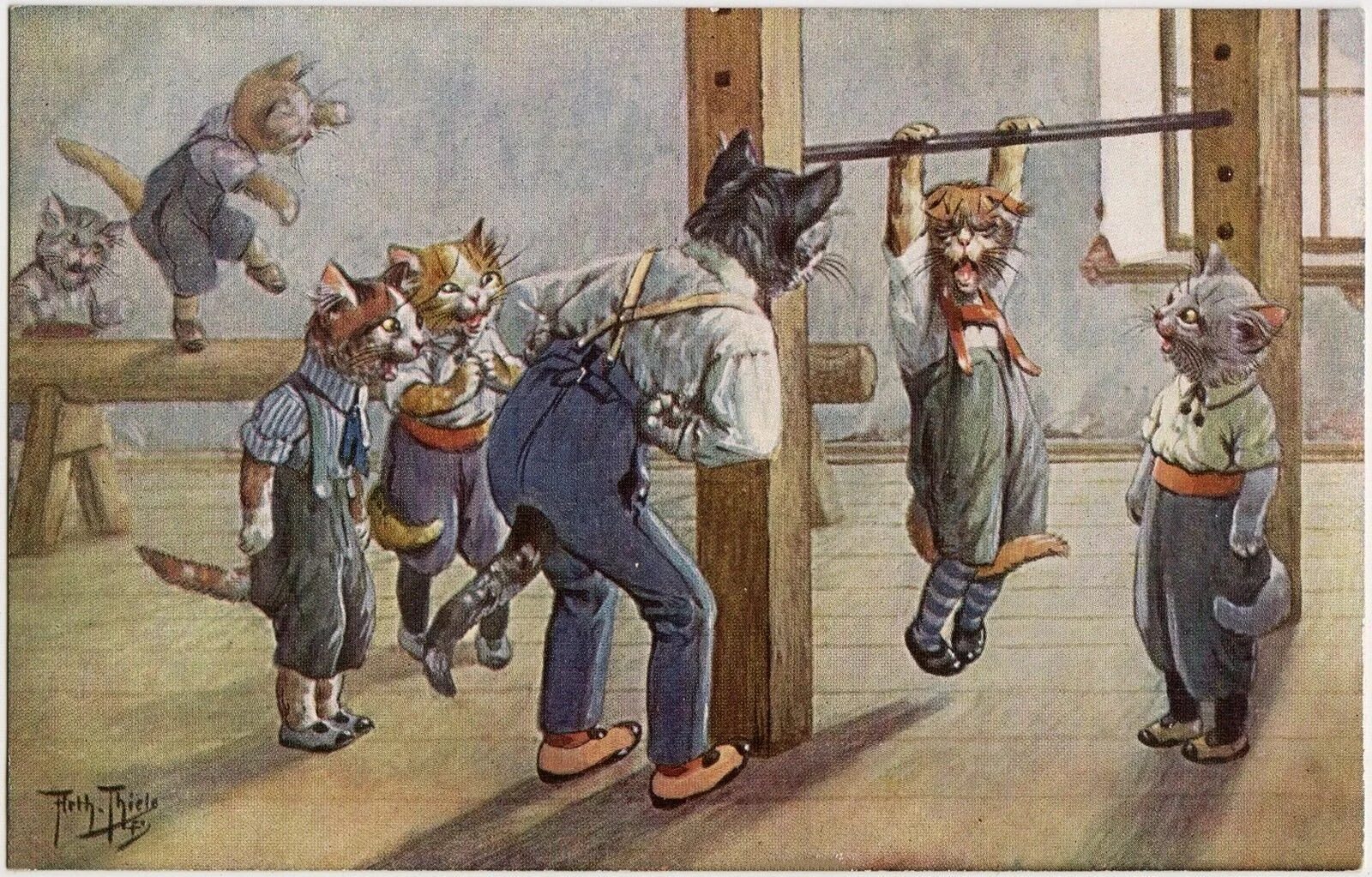 Кот котик школа. Артур тилле художник. артура тилле, &quot;кошачья школа. иллюстратор arthur thiele (1860-1936). артур тиле художник коты.