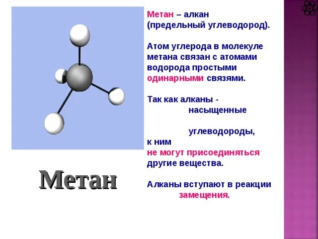 Состоят из атомов углерода и водорода. Углеводороды метан. Типы молекул алканов. Предельные углеводороды алканы. Соединение углерода и водорода.