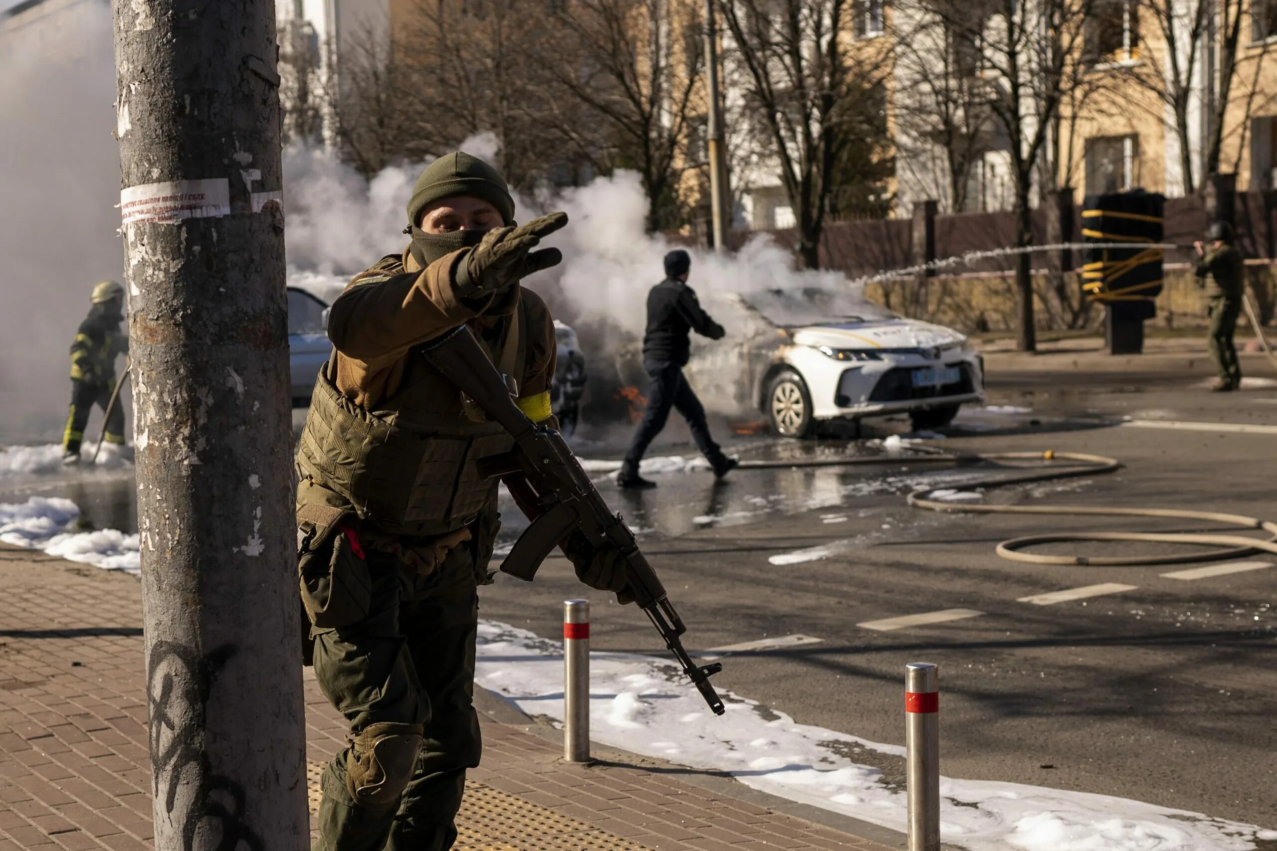 Военные действия в городе.