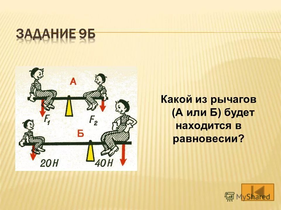 Тест рычаги 7 класс