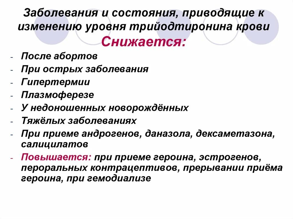 Заболеваний и состояний приводящих к. Трийодтиронин заболевания. Трийодтиронин заболевания при избытке и недостатке. Трийодтиронин болезни при недостатке. Трийодтиронин эффект и болезни.