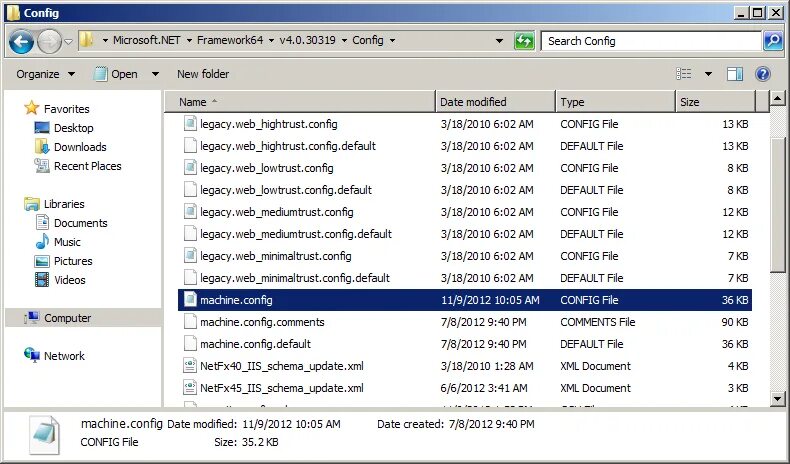 Updating configuration file. Конфигурационный файл MS Windows. Config file. Файл conf. Open file config.