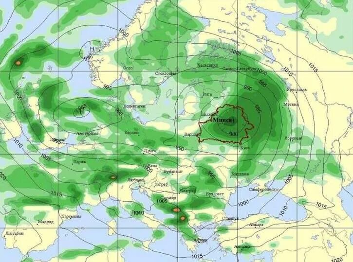 10 см осадков. Движущийся циклон 09.02.2024 Казахстан.