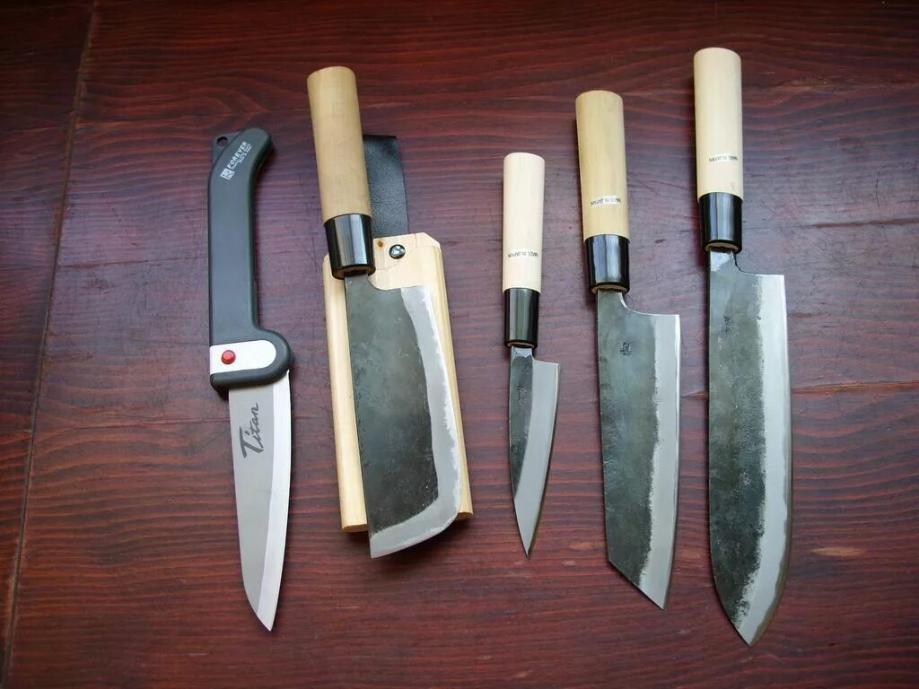 Сделать кухонный нож. Японские ножи. Самодельные кухонные ножи. Японские кованые кухонные ножи. Японский кованый нож.