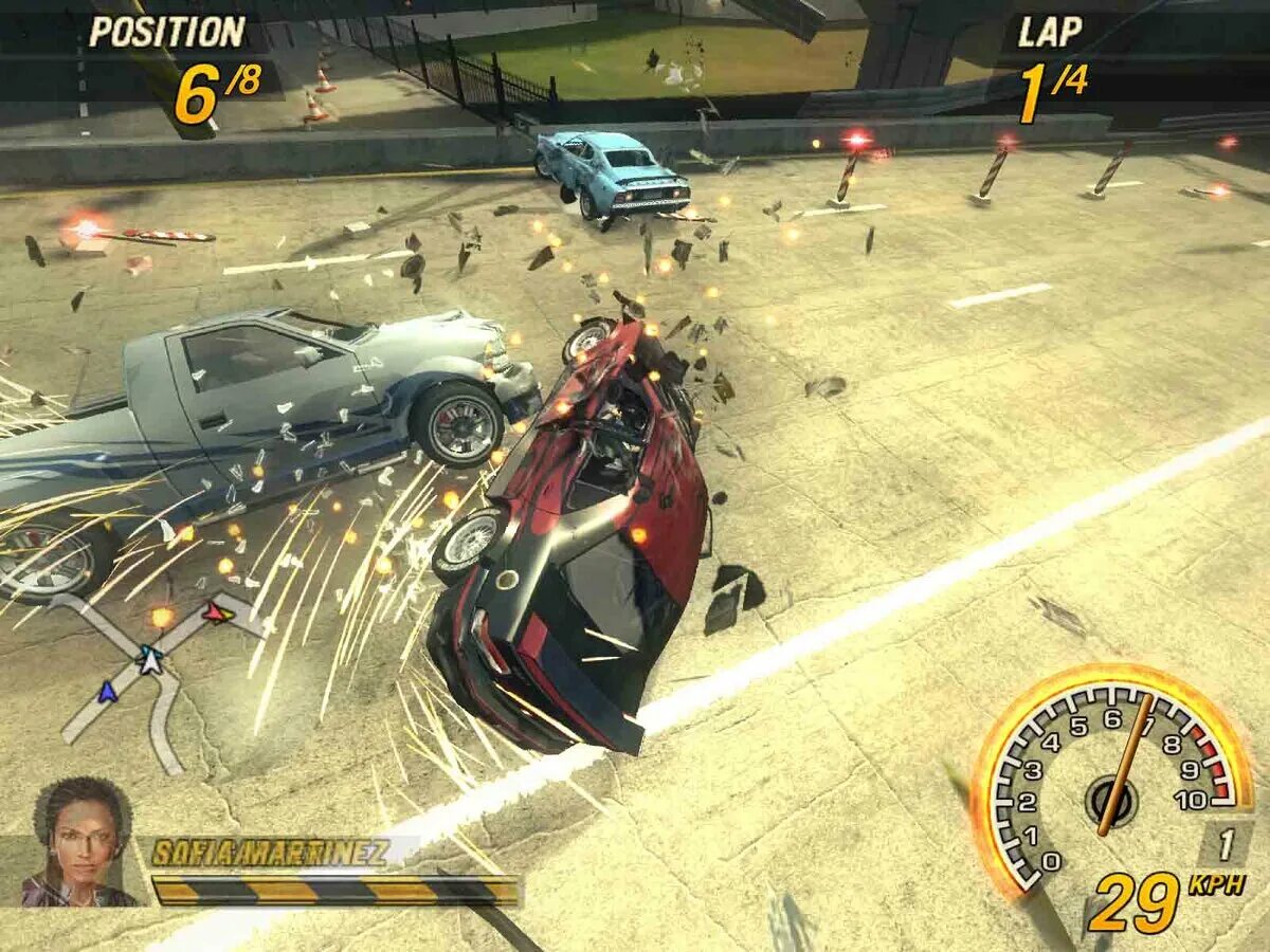 Игры не требующие времени. Игра FLATOUT 2. FLATOUT 2 игрушки. Гонка FLATOUT 2. FLATOUT 2006.