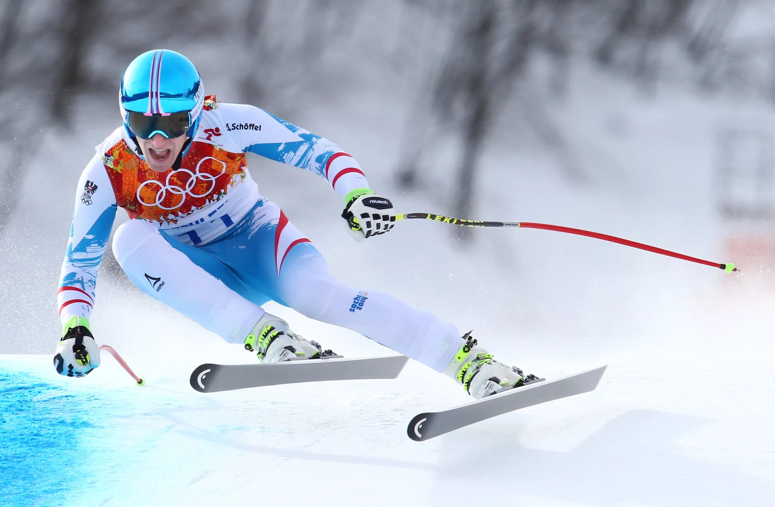 Олимпийские игры в Сочи 2014 горные лыжи. Alpine Skiing Downhill 2014. Зимние виды спорта горнолыжный спорт.