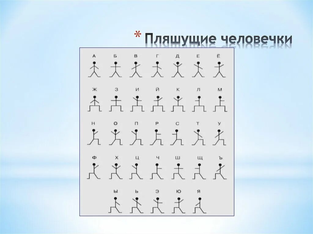 Пляшущие человечки шифр алфавит. Кодирование Пляшущие человечки. Шифровка Пляшущие человечки. Пляшущие человечки Конан Дойля. Пляшущие человечки краткое