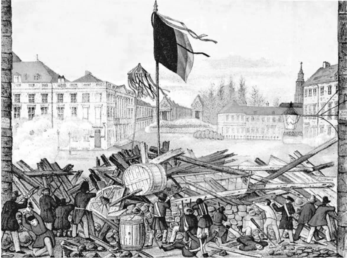 Революции в европе в 19 в. Баррикады в Берлине 1848. Баррикады во Франции 1848. Революция в Германии 1848-1849.