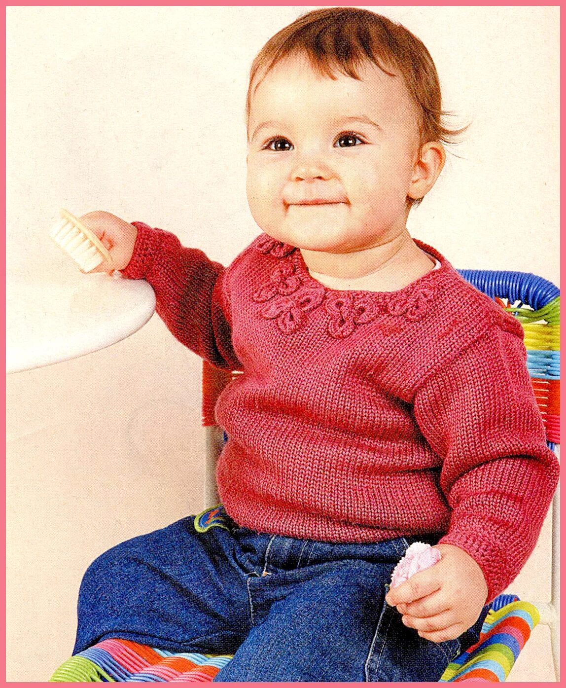 Джемпер для малыша. Детский свитер спицами для самых маленьких. Вяжем полтора года. Вязаные детские вещи. Вяжем полтора года.