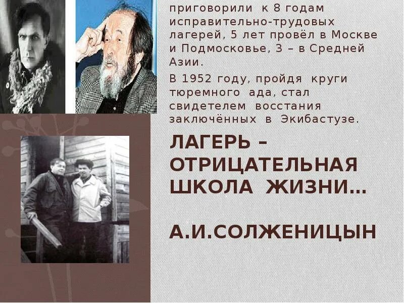 Проблематика солженицына