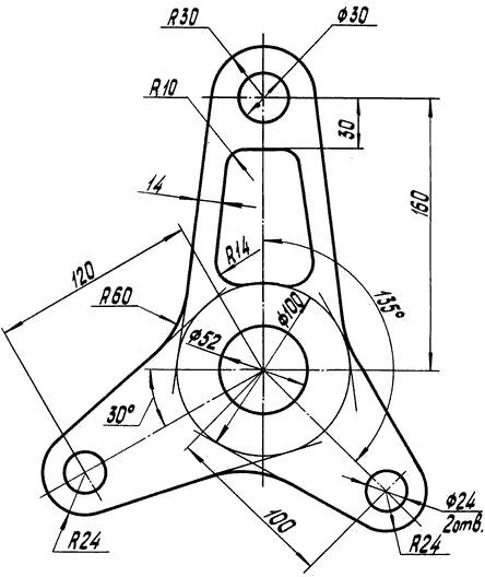 Сопряжение инженерная графика станина Пин на доске auto cad