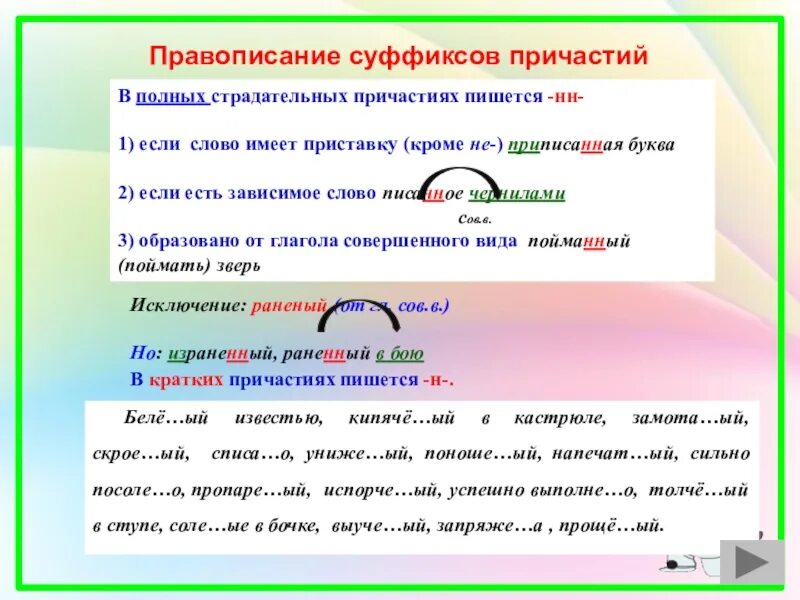 Почему суффикс ен. Н И НН В прилагательных причастиях и наречиях 8 класс. Ин Ен суффиксы. Ин Ен суффиксы правило. Суффиксы причастий и прилагательных.