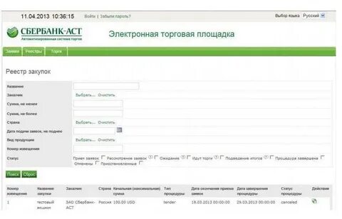 Аренда сбербанк аст