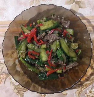 Огурцы с мясом по корейски